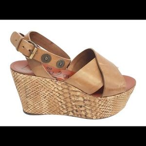 LANVIN 2012 ETE Natural Leather Platform Sandal